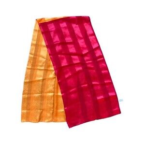 Andre Claude Canova Womens Yellow Red Sole Silk Rectangle Scarf Wrap One Size